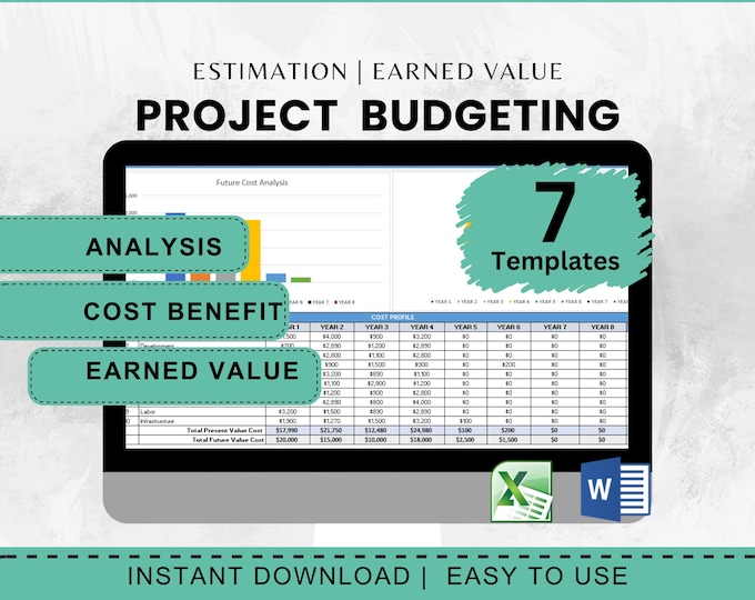 Project Budgeting Templates for Cost Benefit Analysis and Project Cost Estimation in Earned Value Project Finances Budget Management