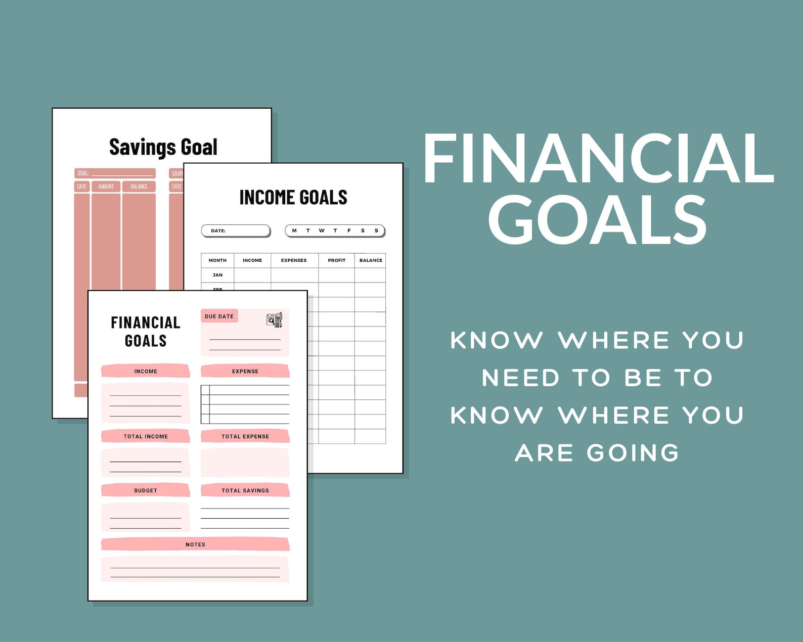 Goal Planner Printable Bundle, Daily, Weekly, Monthly Annual Goals ...
