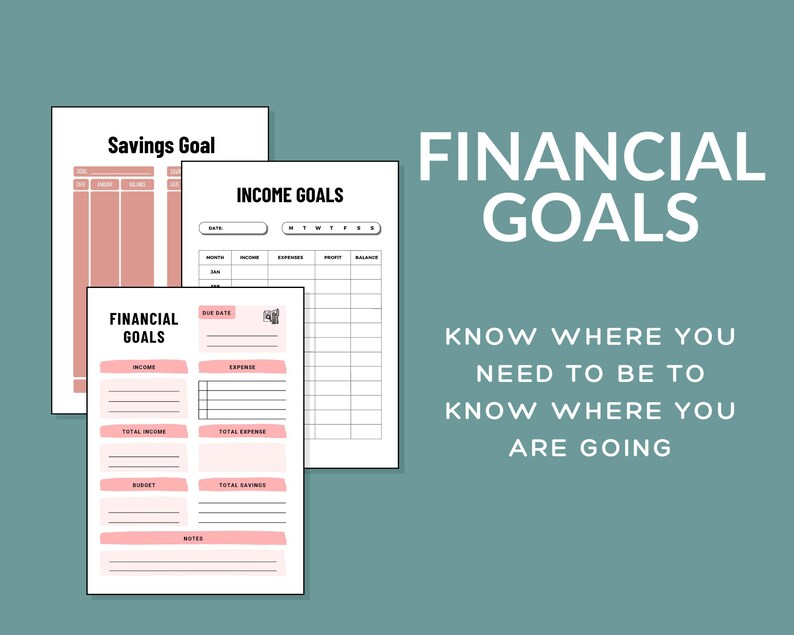 Planer Printable Bundle, tägliche, wöchentliche, monatliche Jahresziele, minimalistisch und produktiviät, PDF mit klaren Zielen Bild 6