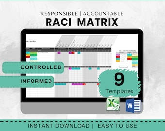 RACI Matrix, RACI Planner, RACI Metrics, Raci Excel Spreadsheet, Raci Templates, Team Accountability