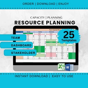 Resource Capacity Planning Templates for Team Management, Stakeholder Planning, Project Tools, Team Planning, Sprint Capacity Planning