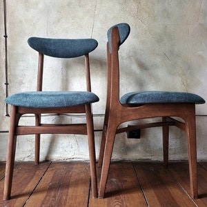 Vintage Dining Chair Type 200-190 by R. Hałas, Mid Century Modern Polish Design, Wooden Chair, 1960s 1970s