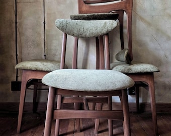 Vintage Esszimmerstuhl Typ 200-190 von R. Hałas, Mid-Century Modern Polnisches Design, Holzstuhl, 1960er 1970er Jahre