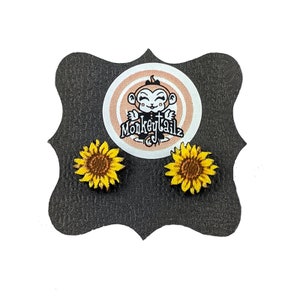 Tiny Sunflower Stud Earrings Studs