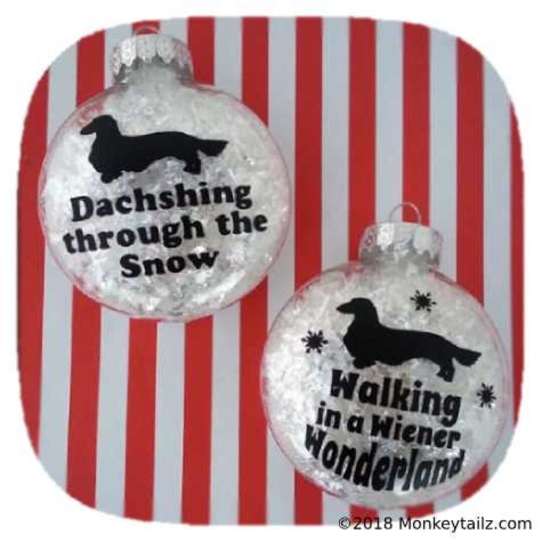 Long Hair Dachshund Christmas Ornament Set of 2 Gift for Long Haired Doxie Lovers Etsy