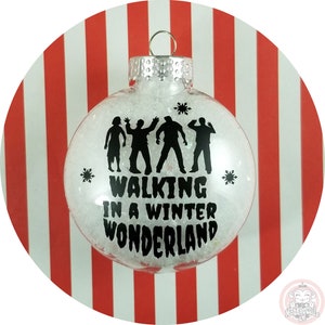 Walking Dead Christmas Ornament ~~ Zombies Walking in a Winter Wonderland