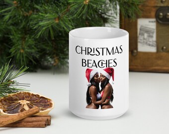 Christmas Beaches Coffee Mug: AI Enhanced Photo Beach Mug