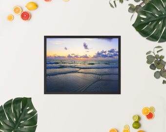 Sun Set Beach framed poster
