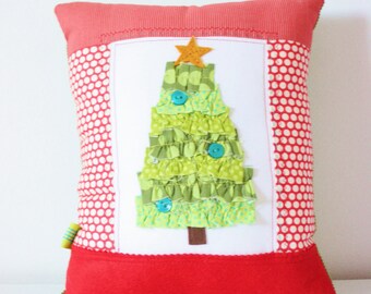 Ruffled Christmas Tree Pillow