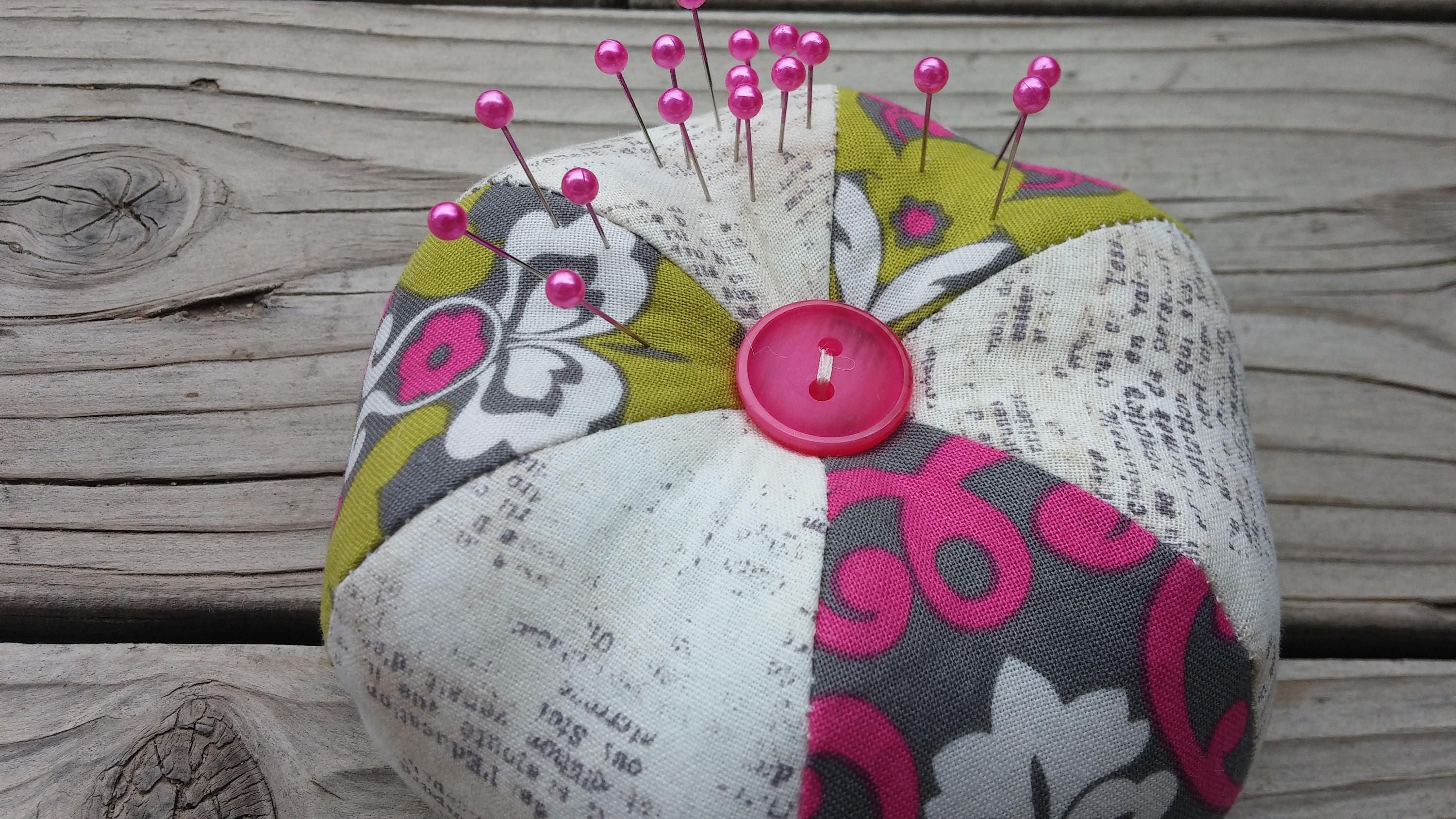 Beautiful Large Handmade Pincushions Classic Round With Pins Etsy