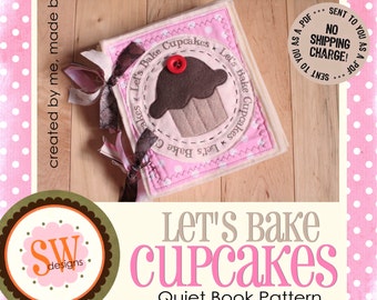 PATTERN for Let's Bake Cupcakes Plush Recipe Book - digital .PDF download