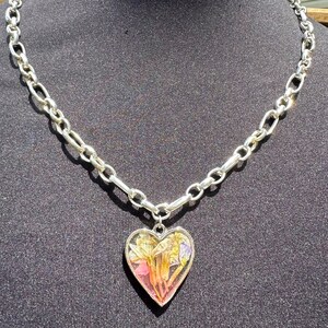 resin with real pressed flowers pendant necklace