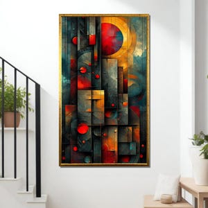 Geometrisch abstract canvas: moderne, gewaagde muurkunst