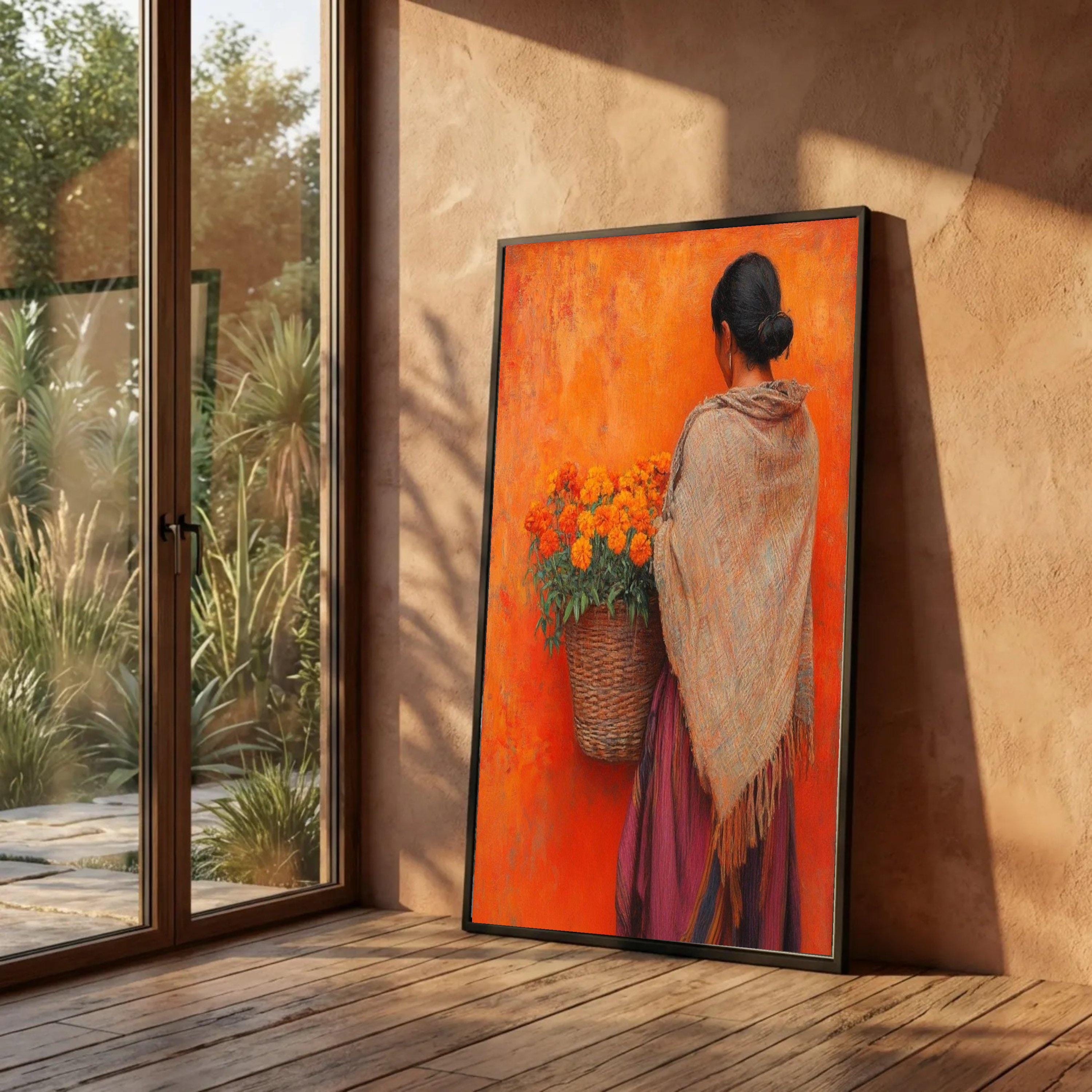 Mexican Flower Seller Canvas Print, Rustic Latin America Wall Art - Etsy