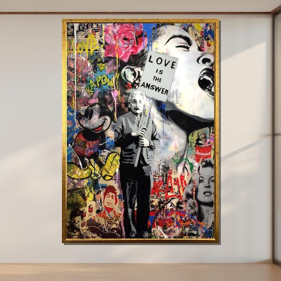 Love is the Answer Canvas: Pop Culture Graffiti Art - Etsy