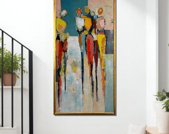 抽象人物キャンバス：現代表現主義絵画 - Etsy 日本