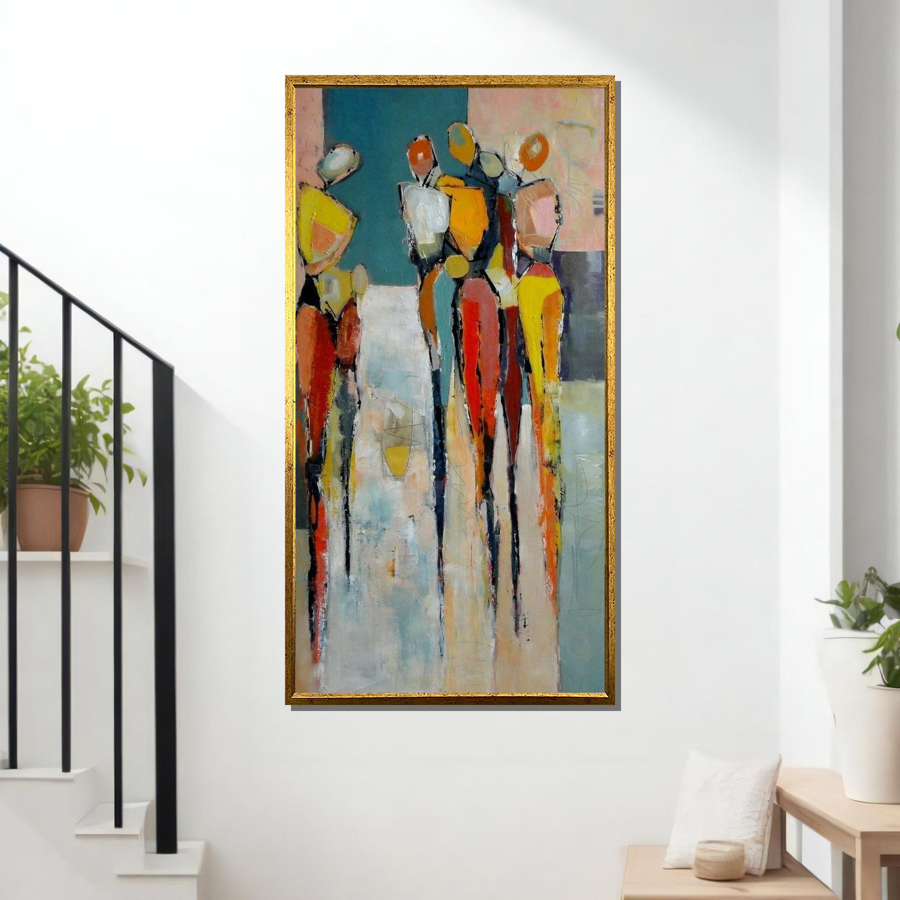抽象人物キャンバス：現代表現主義絵画 - Etsy 日本