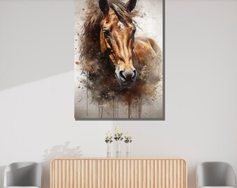Majestic Horse Canvas Print: Elegant Equine Wall Art