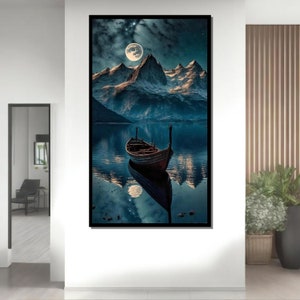 Sternenhimmel Leinwand: Verzauberte Landschaft Wandbild
