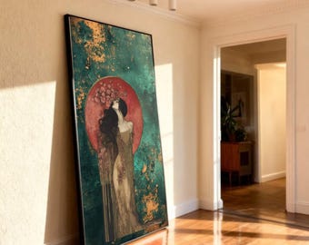 Art Nouveau Woman Canvas, Romantic Portrait Wall Art, Vintage Inspired Decor