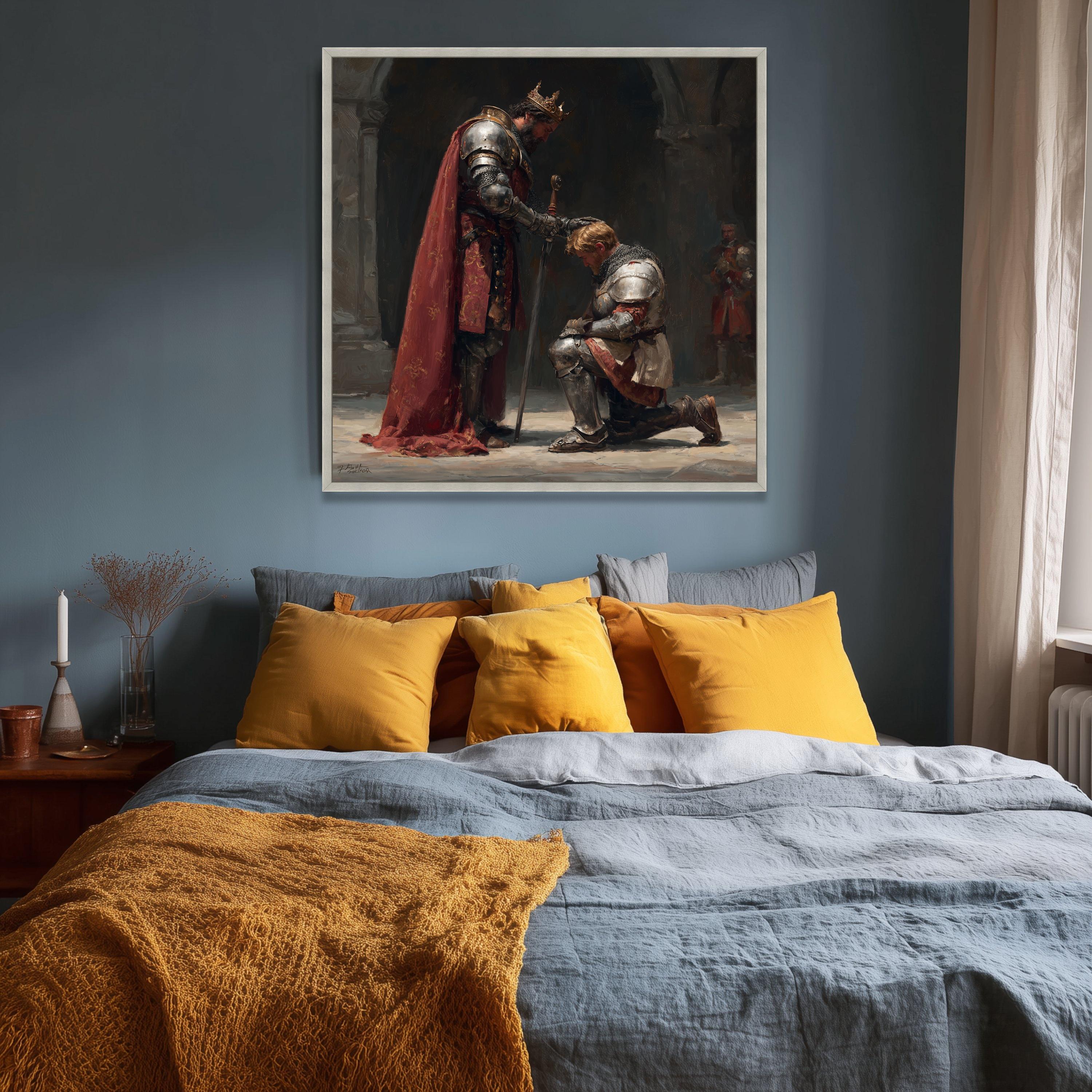 Knight Getting Coronated Medieval Knight Ceremony Canvas, Royal Coronation Armor Wall Art - Etsy