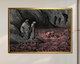 Dante's Inferno Canvas: Gustave Doré Dark Gothic Art, Ready to Hang,