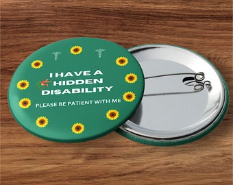 I Have a Hidden Disability 5-Pin Set - Empowering Advocacy Badge Pack, Thoughtful Gift for Awareness