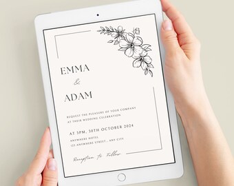 Modèle numérique élégant d'invitation de mariage