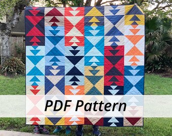 Digital Download PDF Broken Zig Zag Quilt Pattern 2 Sizes