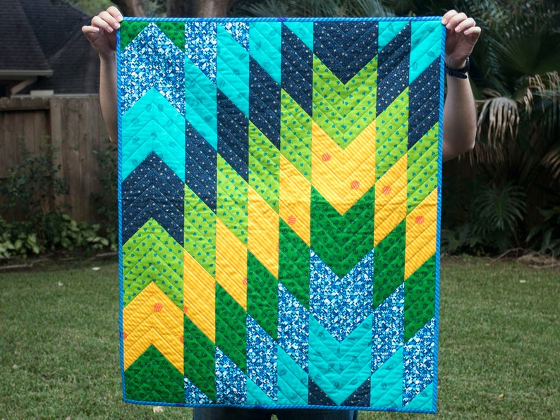 Digital Download PDF Broken Zig Zag Quilt Pattern 2 Sizes