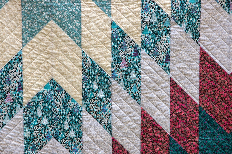 Digital Download PDF Broken Zig Zag Quilt Pattern 2 Sizes
