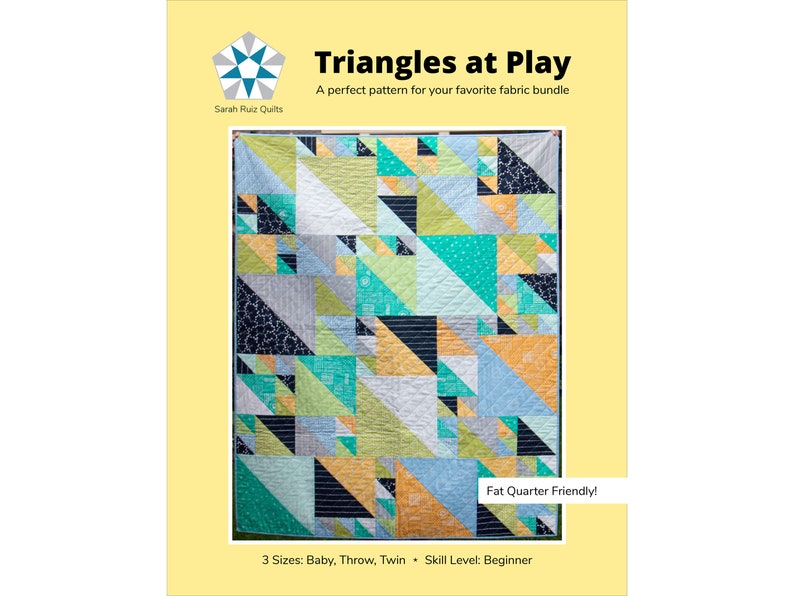 PDF Triangles at Play Quilt Pattern by Sarah Ruiz Quilts Digital Download 3 Sizes image 2