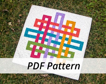 PDF Intertwined Quilt Pattern - Digital Download - Mini and Throw Sizes