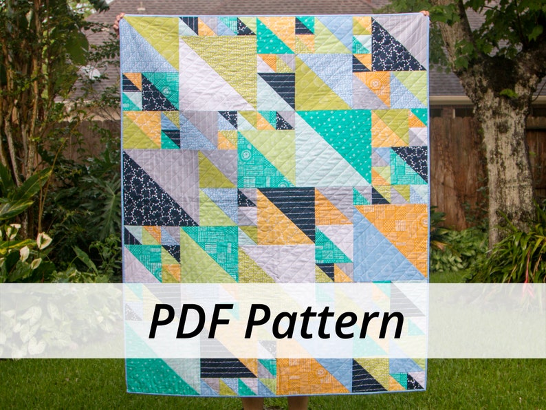 PDF Triangles at Play Quilt Pattern by Sarah Ruiz Quilts Digital Download 3 Sizes image 1