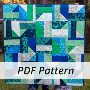 Digital Download PDF Broken Zig Zag Quilt Pattern 2 Sizes
