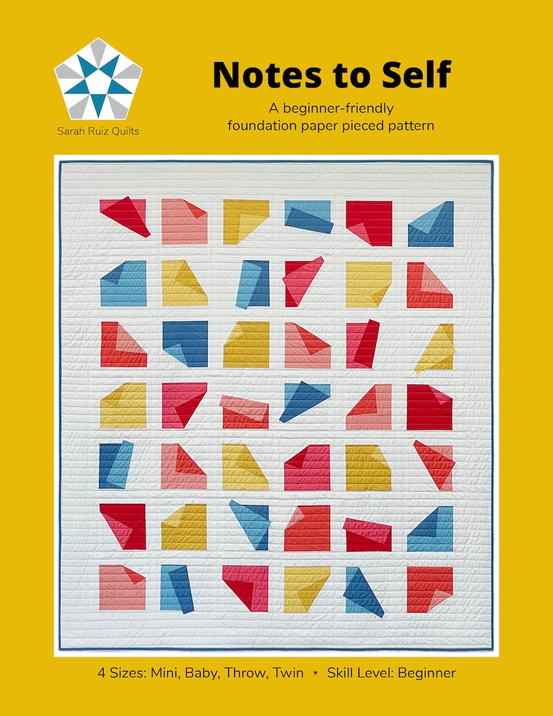 PDF Notes to Self Quilt Pattern by Sarah Ruiz Quilts Digital Download image 2