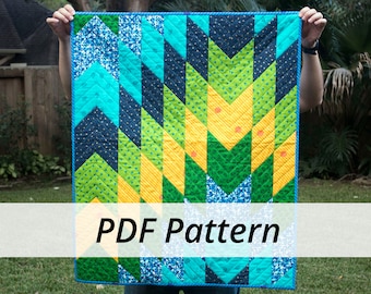 PDF Broken Zig Zag Quilt Pattern - Digital Download - 3 Sizes