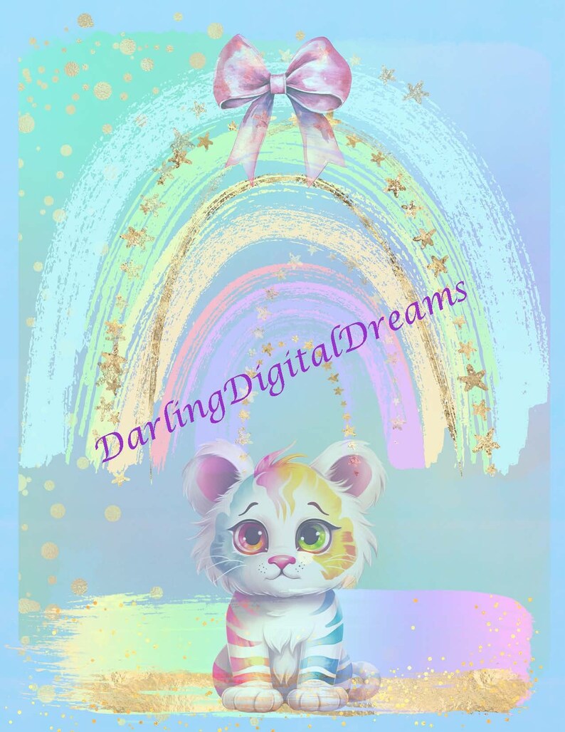 Lisa Frank Inspired Stationary Set 5 Pages Digital Download - Etsy