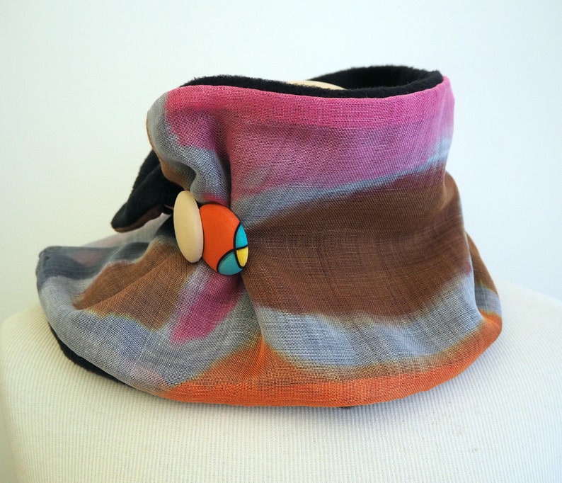 Hand Painted Silk & Wool Neck Warmer / 72x18 Cm / 28x7 In/ Etsy Australia