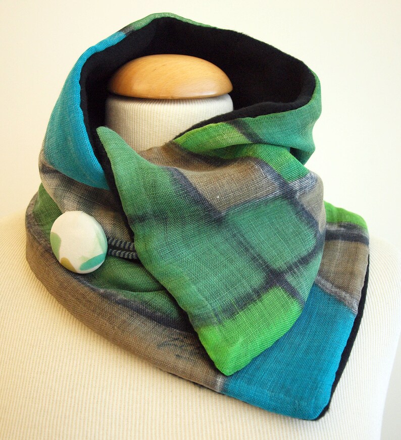 Hand Painted Silk & Wool Neck Warmer/ 28x7 In/ Giveaways / Etsy