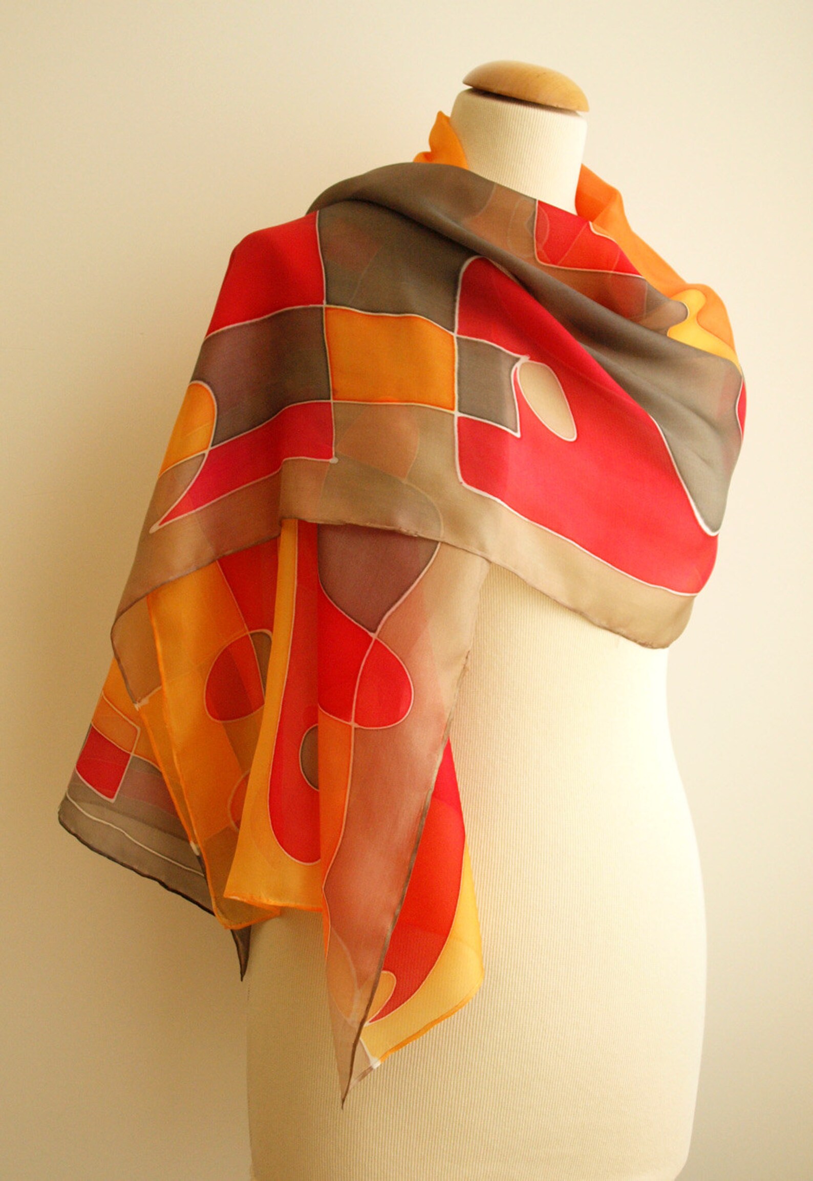 Hand Painted Silk Scarf.Silk Scarf.Hand Painted Silk Etsy
