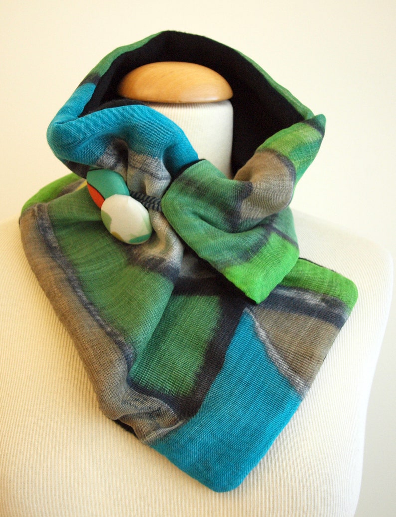 Hand Painted Silk & Wool Neck Warmer/ 28x7 In/ Giveaways / Etsy