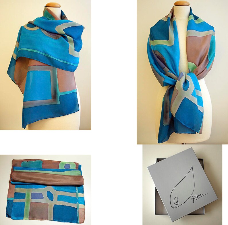 Hand Painted Silk Scarf. Hand Painted Silk Shawl. Rothko Etsy