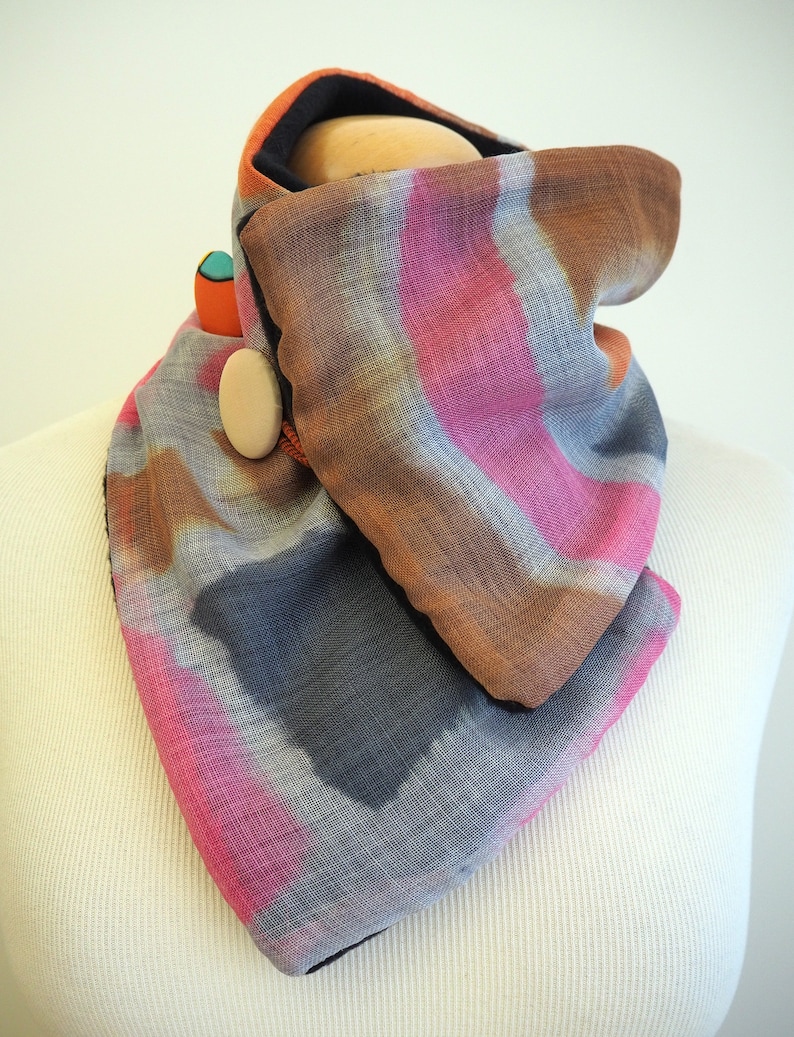 Hand Painted Silk & Wool Neck Warmer / 72x18 Cm / 28x7 In/ Etsy Australia