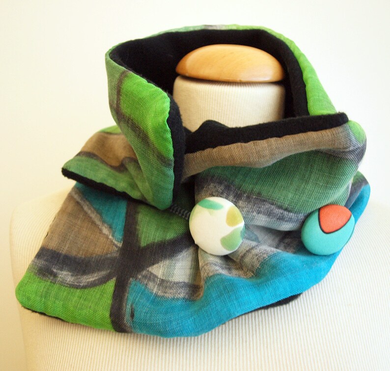 Hand Painted Silk & Wool Neck Warmer/ 28x7 In/ Giveaways / Etsy