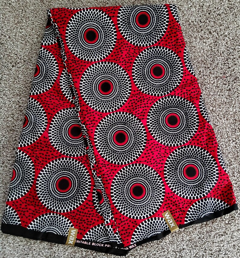 Red Ankara Fabric | African Print 100% Cotton, by the Yard - Etsy UK