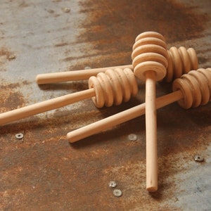 Honey dipper, Set of 10, honey stirrer, Natural Wood, Wedding Favors, Honey Pot Stick, 4 inch, Wooden Honey Dipper, Kitchen Tools,