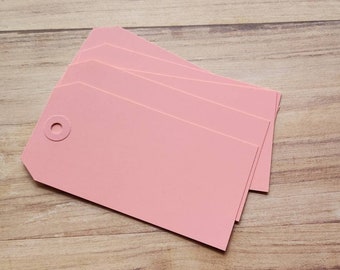 Vintage Pink Paper Tags/set of 10/ pink hang tags/junk journal/gift tags/scrapbook/paper crafting/ephemera