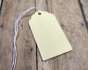 Wooden tags -- tags set of 6 -- clothing tag,  Rectangle unfinished wood