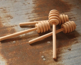 Honey dipper, Set of 10, honey stirrer, Natural Wood, Wedding Favors, Honey Pot Stick, 4 inch, Wooden Honey Dipper, Kitchen Tools,